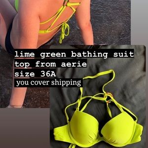 aerie lime green bathing suit top 36A